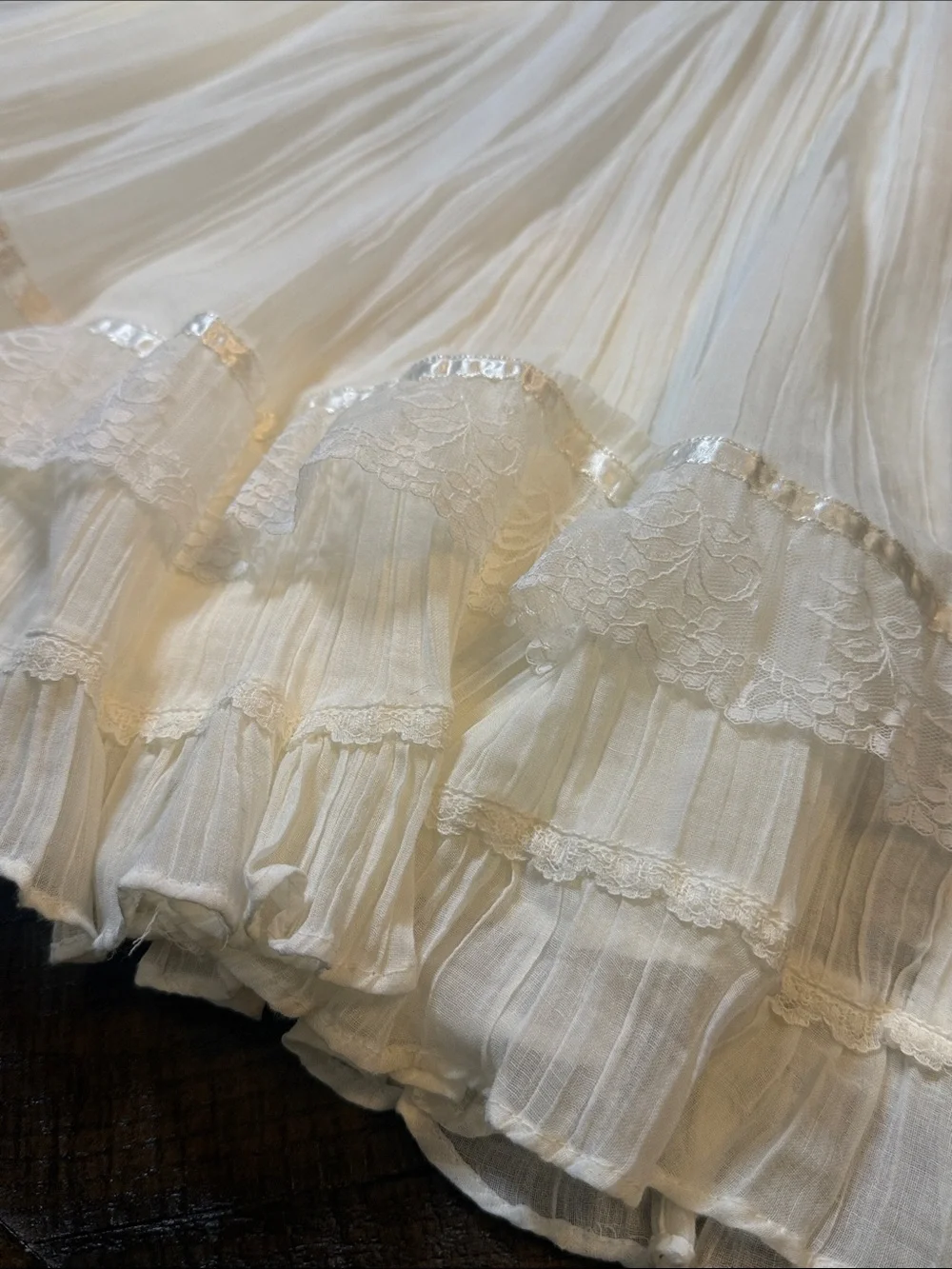 Vintage Gunne Sax‎ Girls 7 Prairie Lace Victorian Ivory Dress